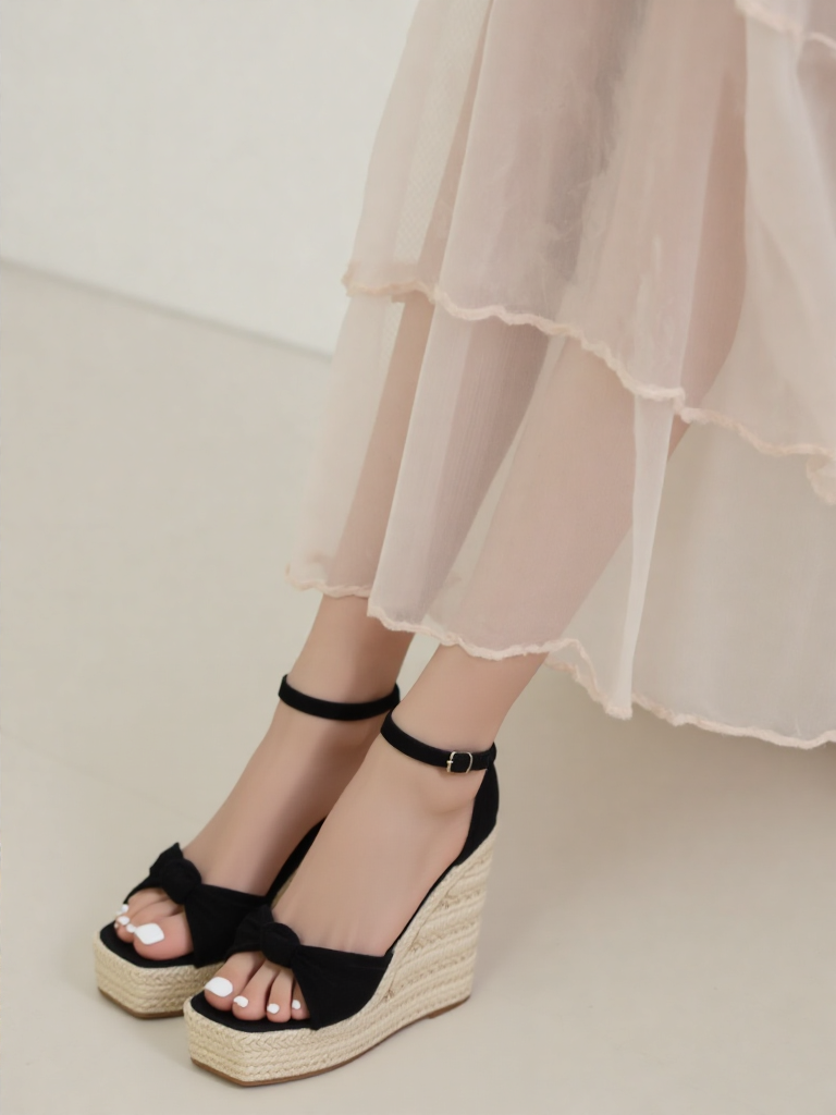 Moira | Sqaure Wedge Black