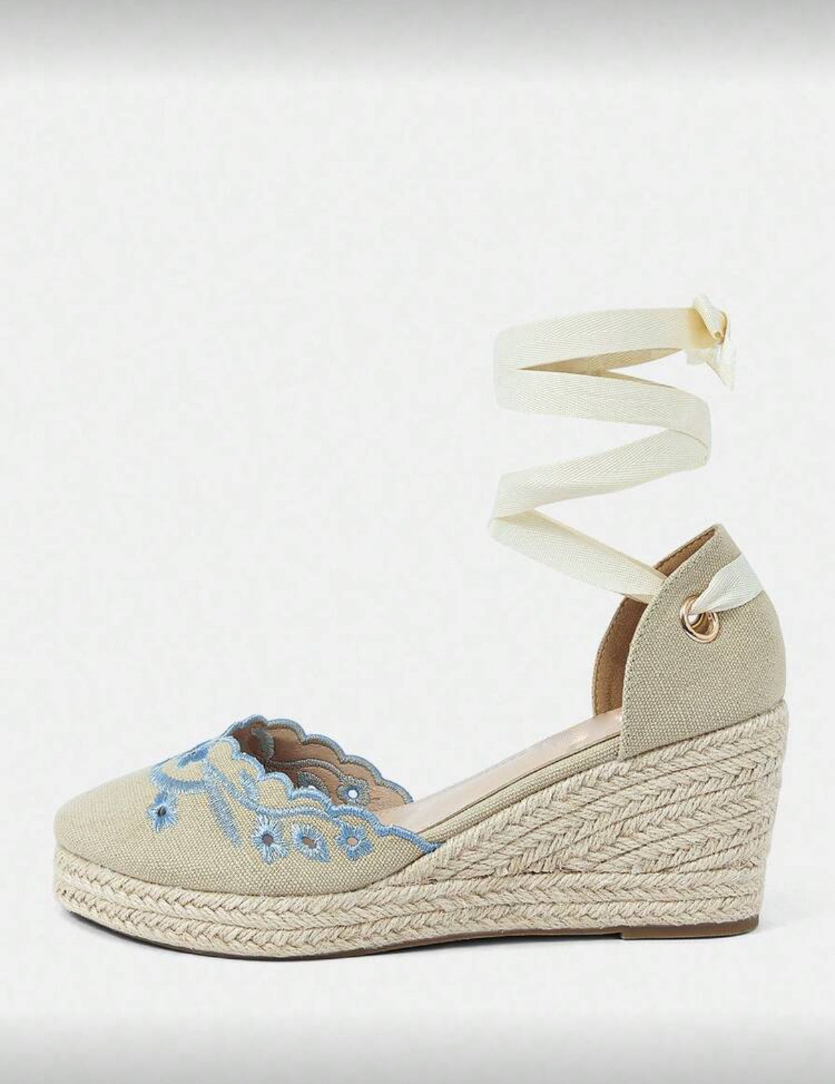 Calla | Beige Blue Ditsy Floral