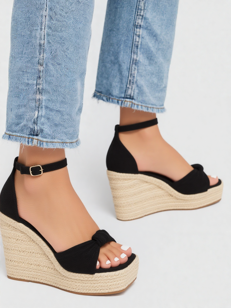 Moira | Sqaure Wedge Black