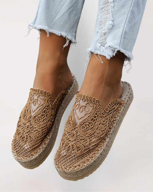 Sahara Lace Weave Mules